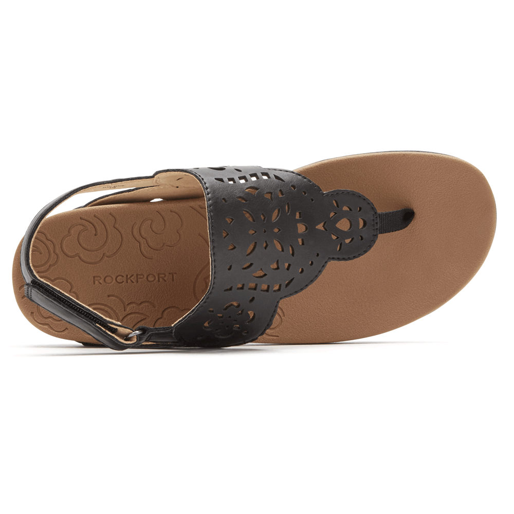 Sandálias Rockport Mulher Pretas - Ridge Circle Cutout Thong - 01475DKQA